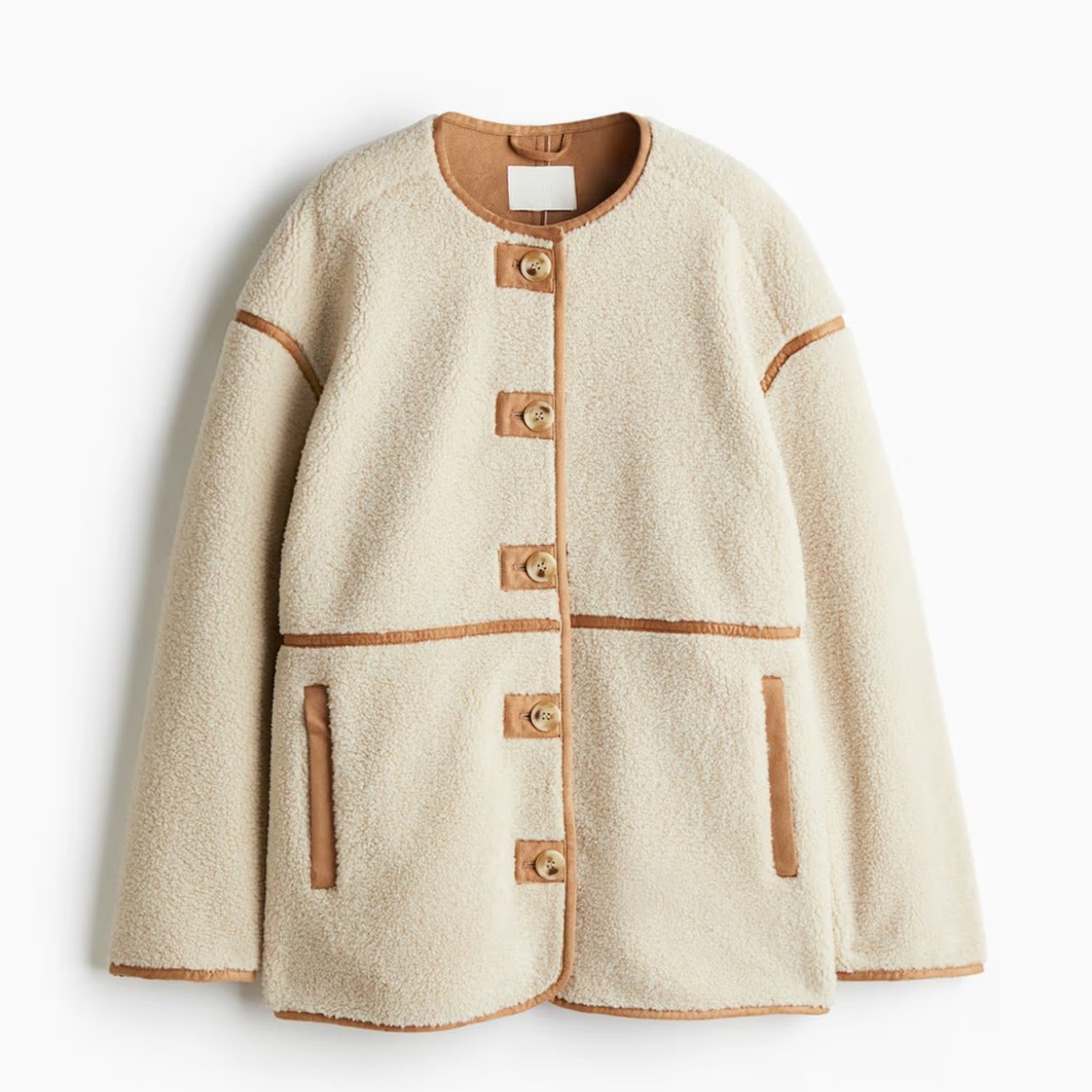 H&M Cream & Tan Women's Jacket NWT size M